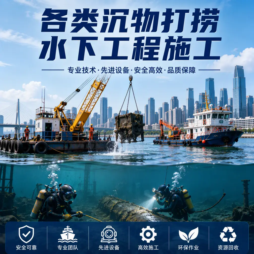 长丰各类沉物打捞，水下工程施工